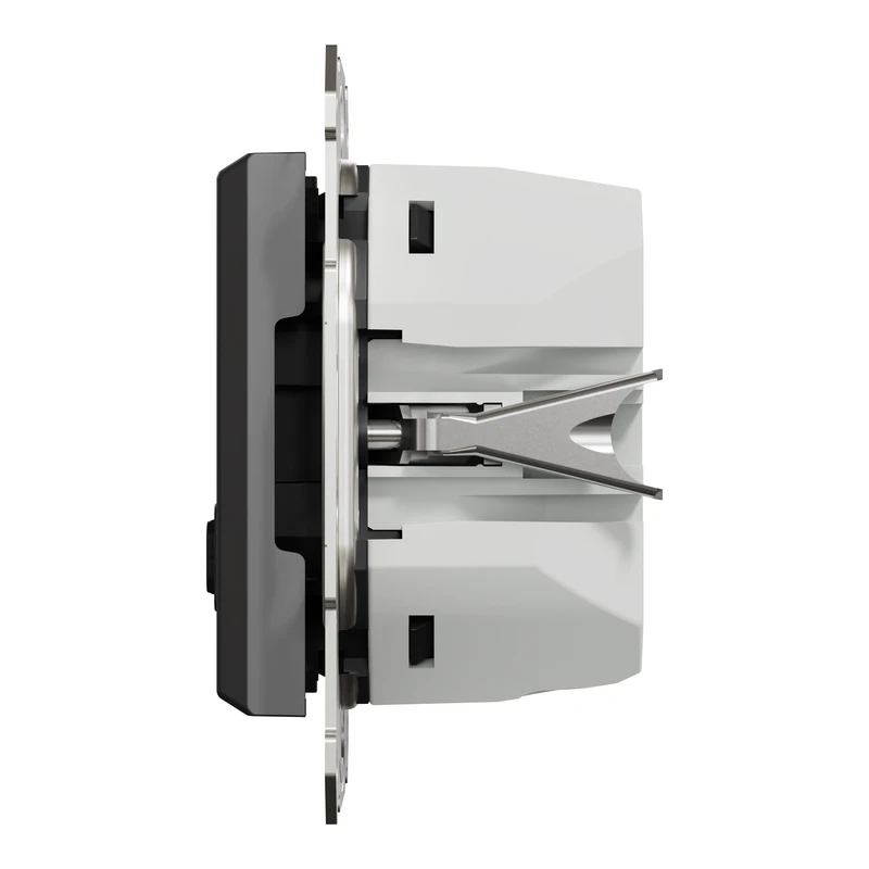 USB розетка А+С, 3 А, 45 Вт, антрацит