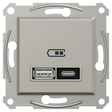 USB-розетка тип A+C 21 Вт бронза