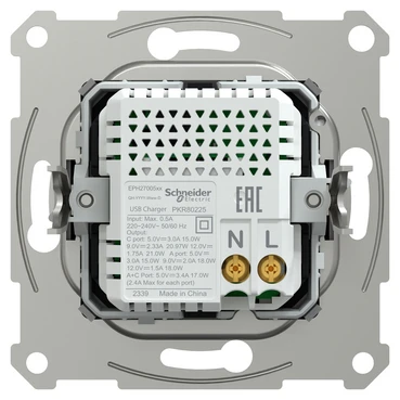 USB-розетка тип A+C 21 Вт антрацит