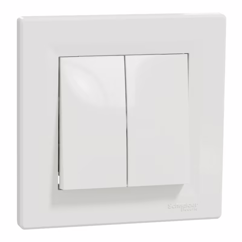 ВИМИКАЧ ДВОКЛАВ САМОЗАЖ БІЛИЙ ASFORA