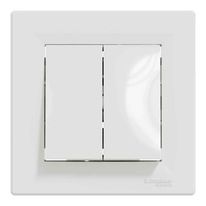 ВИМИКАЧ ДВОКЛАВ САМОЗАЖ БІЛИЙ ASFORA