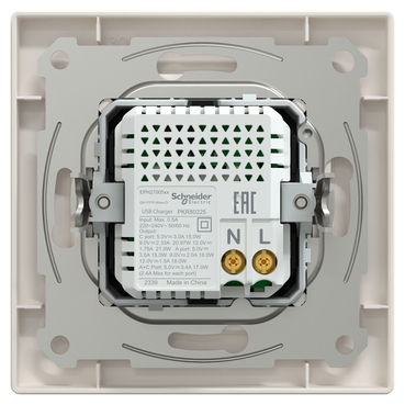 EPH2700523 USB-розетка тип A+C 21 Вт кремовий