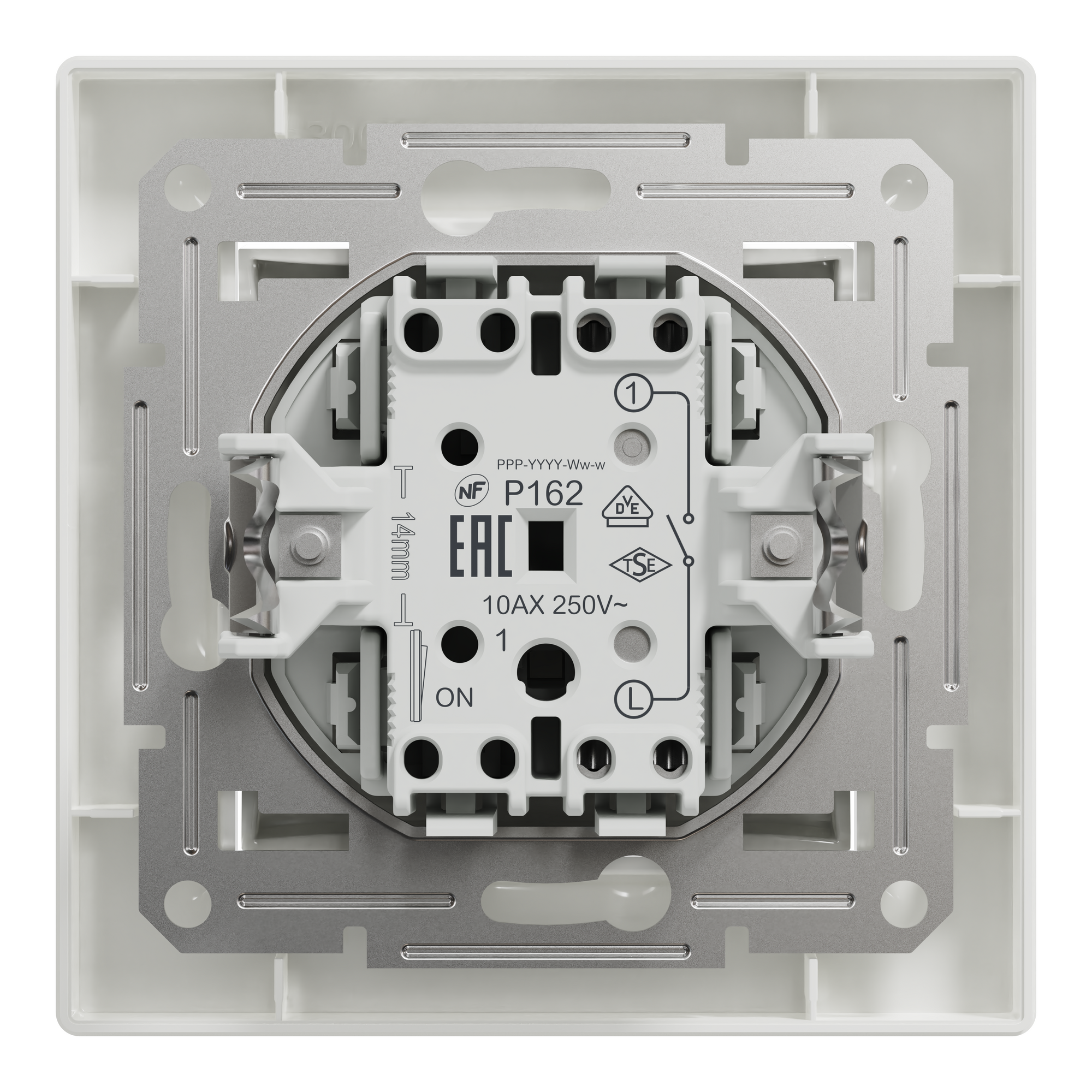 EPH0100121 ВИМИКАЧ ОДНОКЛ. САМОЗАЖ. БІЛИЙ ASFORA