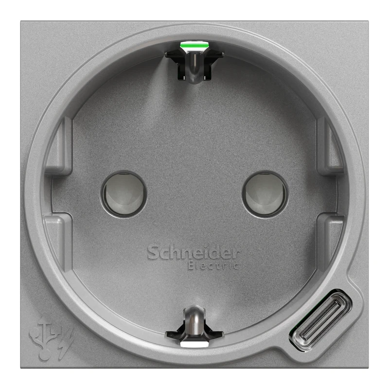 Unica New Сил.роз + USB-С 10,5Вт 2М алюм