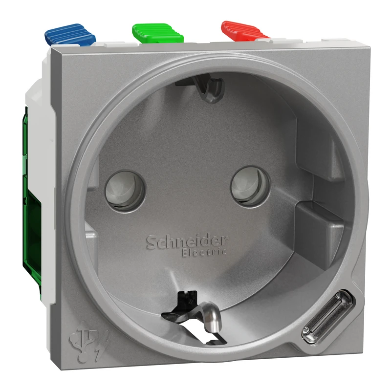 Unica New Сил.роз + USB-С 10,5Вт 2М алюм