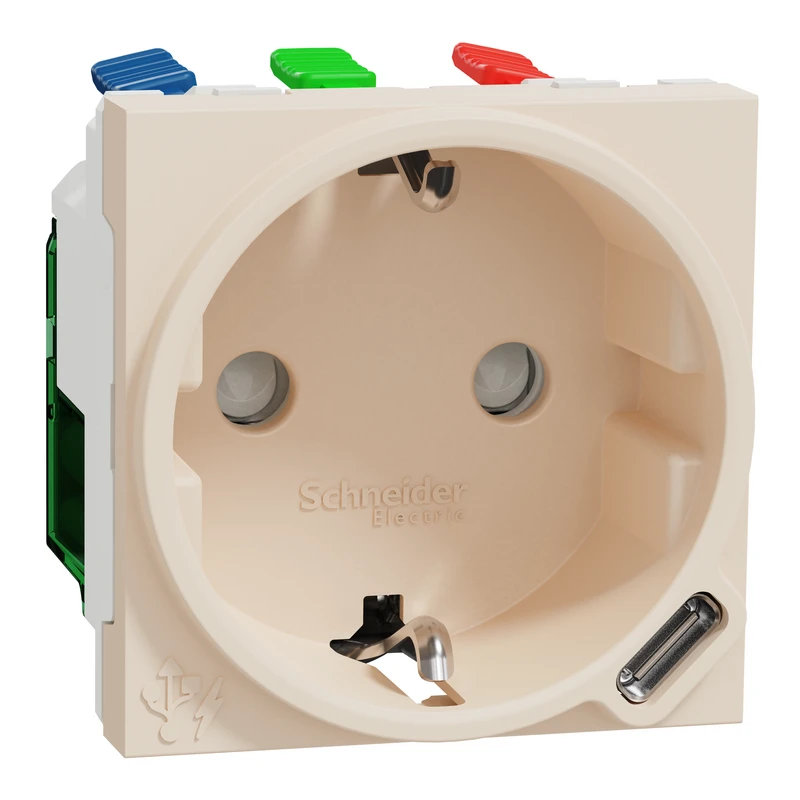 Unica New Сил.роз + USB-С 10,5Вт 2М беж