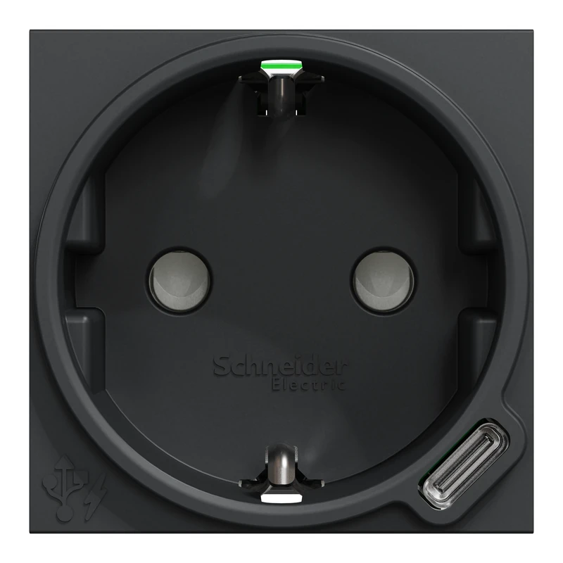 Unica New Сил.роз + USB-С 10,5Вт 2М антр