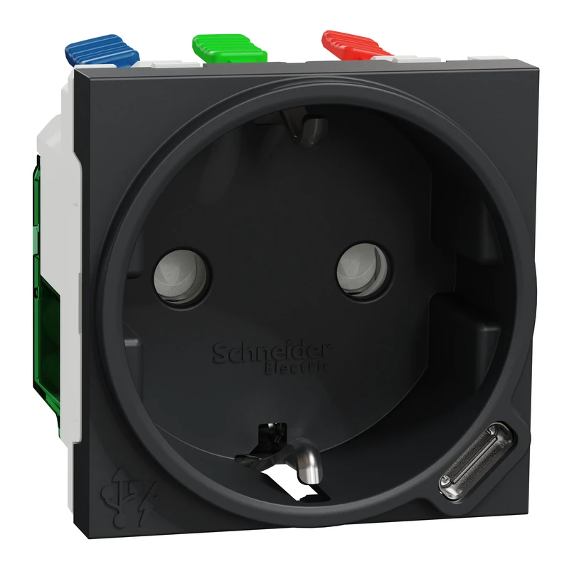 Unica New Сил.роз + USB-С 10,5Вт 2М антр