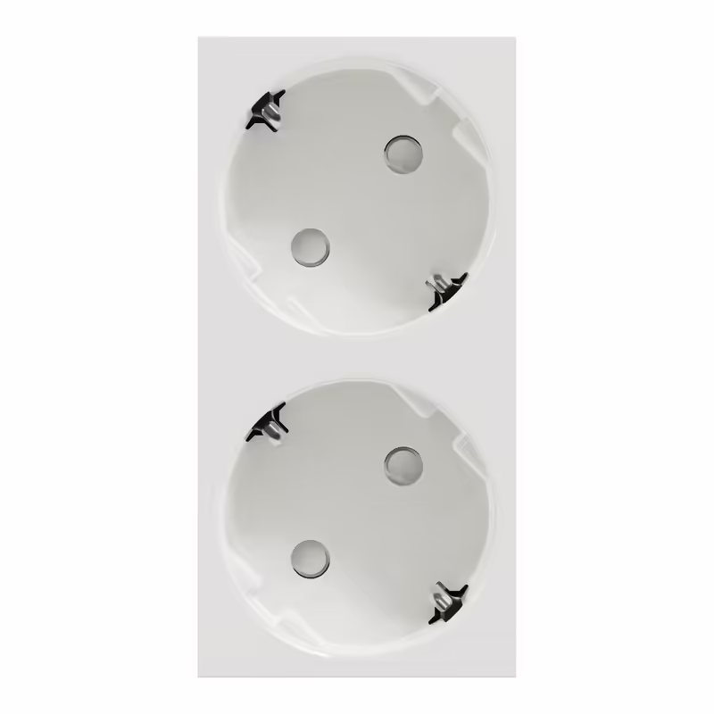 Подвійна розетка 45° з шт., з заз. біла