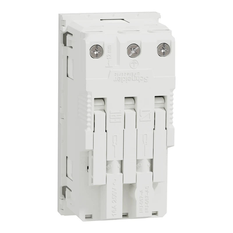 Подвійна розетка 45° з шт., з заз. біла