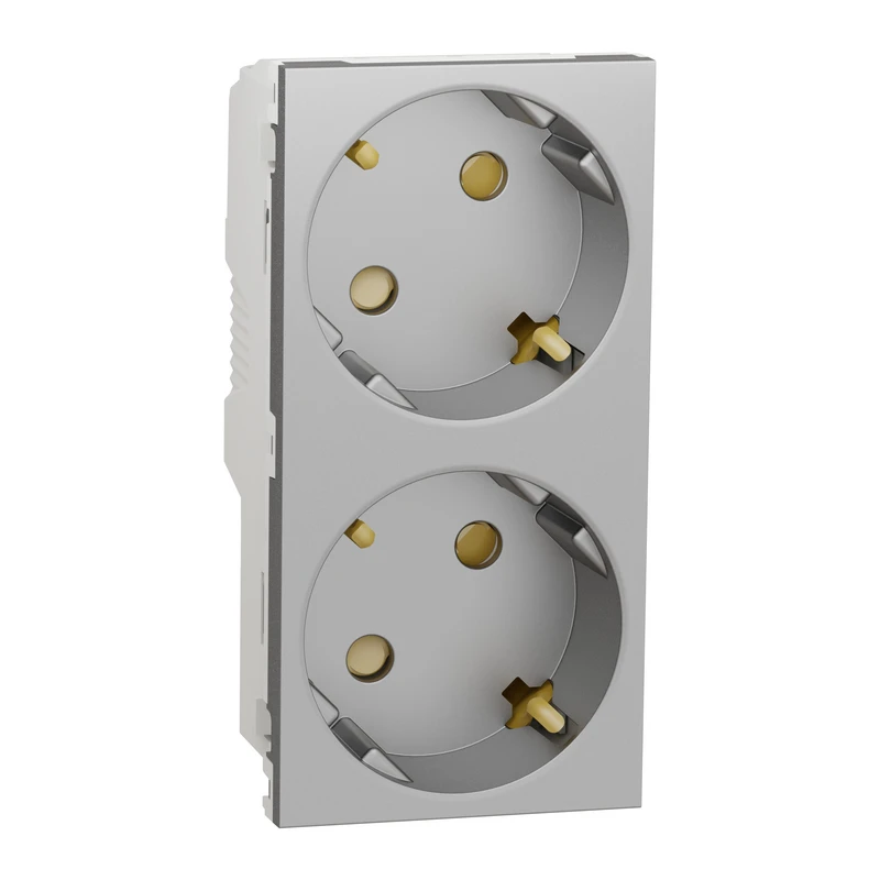 Подвійна розетка 45° з шт., з заз. алюм