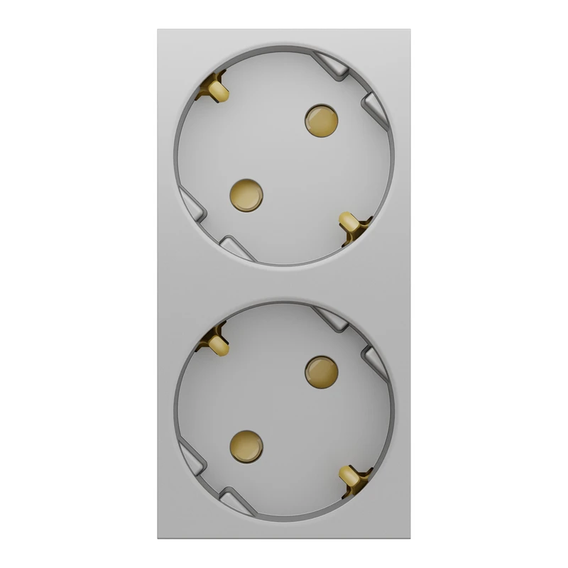 Подвійна розетка 45° з шт., з заз. алюм