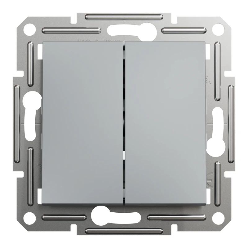 2-КЛ. ВИМИКАЧ КНОПК. ASFORA СТАЛЬ